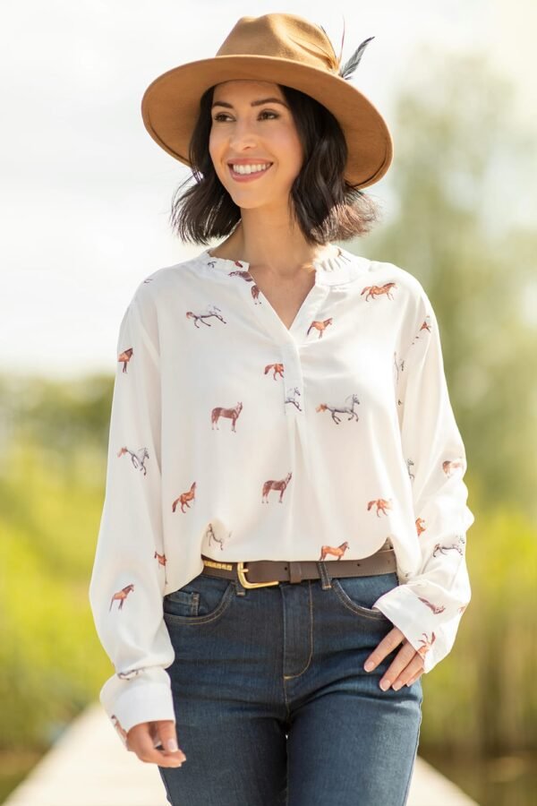 Blouse Floaty Long Horses - Image 3